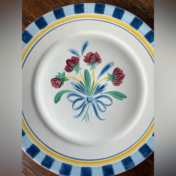 Lenox China Poppies on Blue Terra Cotta Charger Platter 14” - Picture 3 of 8